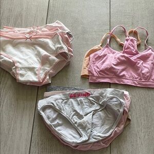 Tahari Girls Cotton Underwear & Training Bra Set in White, Pink, Peach